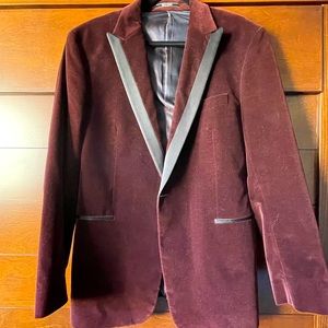 Theory Velvet Blazer Men's Wine/Black US44 Reg